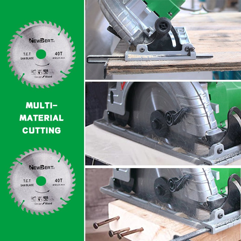 NEWBEAT 1450W Electric Circular Saw, 185mm Blade, 4500RPM, Adjustable 45°/90° Bevel Angle, Lightweight 4.1kg Aluminum Base, Ideal for Wood Cutting